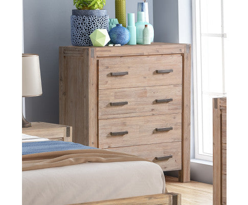 JARVAN 4 DRAWER TALLBOY - CLASSIC OAK