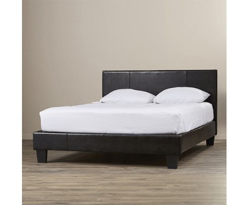 DOUBLE  MONDEO LEATHERETTE  BED  - BLACK