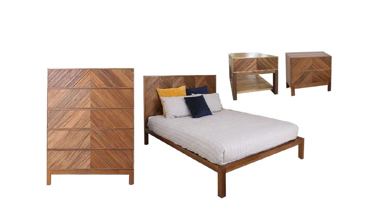 KALISTA DOUBLE  4 PIECE (TALLBOY) BEDROOM SUITE WITHOUT BED END DRAWERS  - AS PICTURED