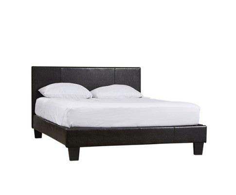DOUBLE  MONDEO LEATHERETTE  BED  - BLACK