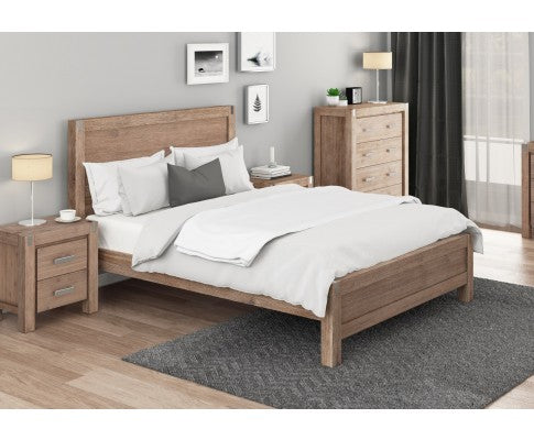 KING SINGLE NOWRA ACACIA BED FRAME - CLASSIC OAK