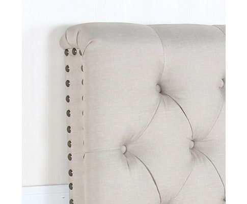 SEAN QUEEN TUFTED  FABRIC BEDHEAD - BEIGE 