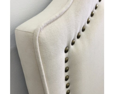 ANNE QUEEN TUFTED FABRIC BEDHEAD - WHITE