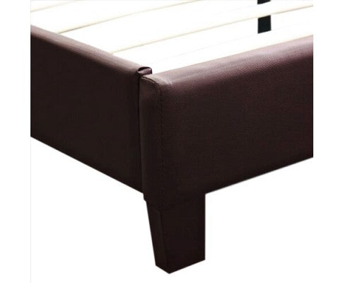  DOUBLE  MONDEO LEATHERETTE  BED  - BROWN