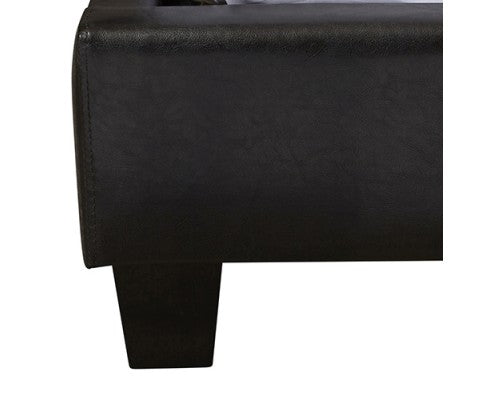 DOUBLE  MONDEO LEATHERETTE  BED  - BLACK