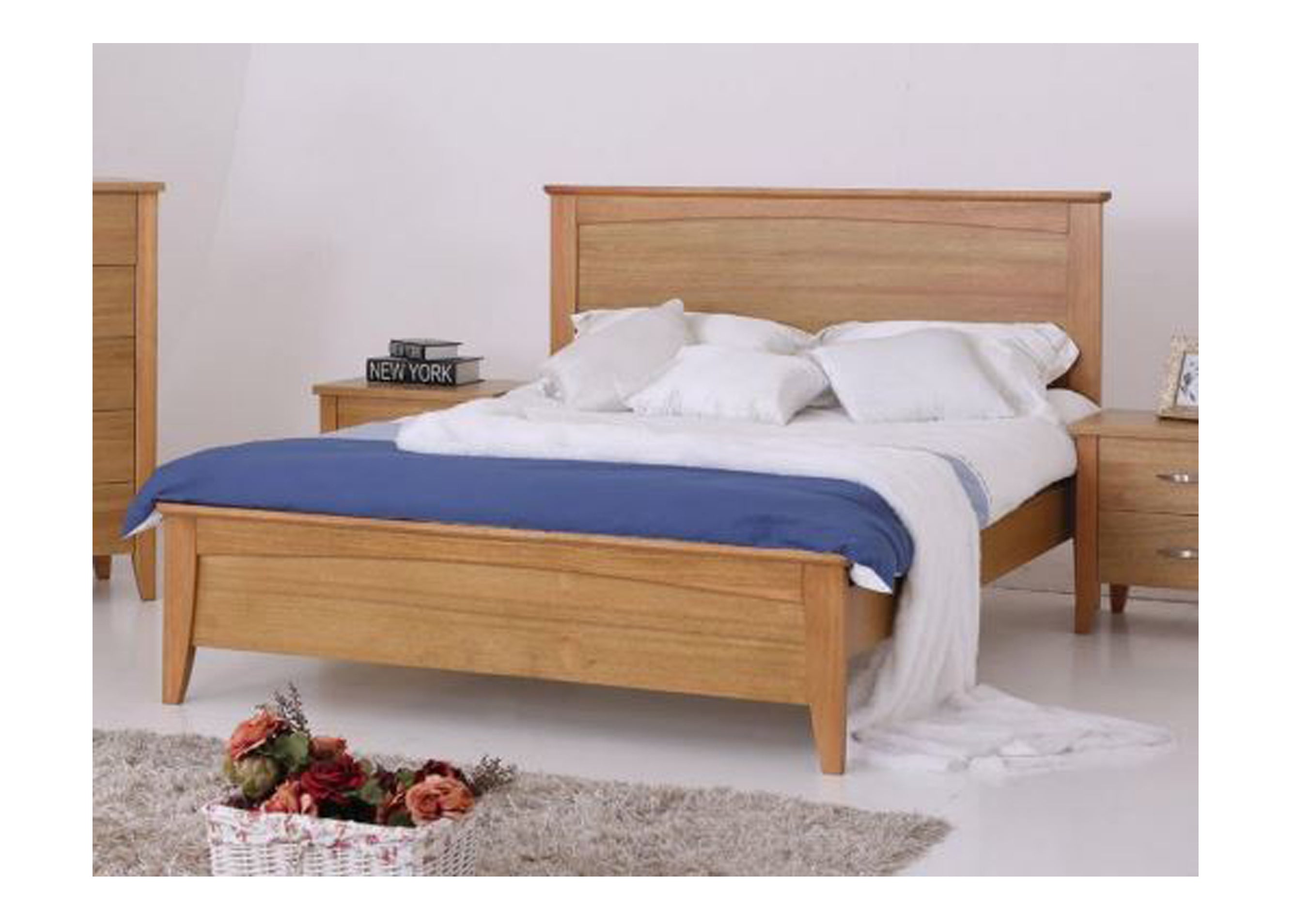 KING SINGLE MURO HARDWOOD BED FRAME - (MODEL:3-15-19-20-1) - AS PICTURED
