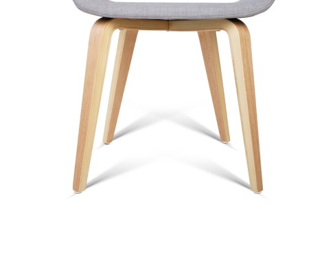  ABBIE SET OF 2 FABRIC UPHOLSTERED CHAIR  - LIGHT GREY