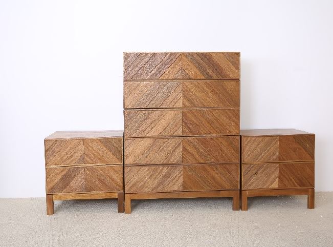 KALISTA  3 PIECE CHEST SET - SOLID  AFRICAN OAK HARDWOOD - AS PICTURED