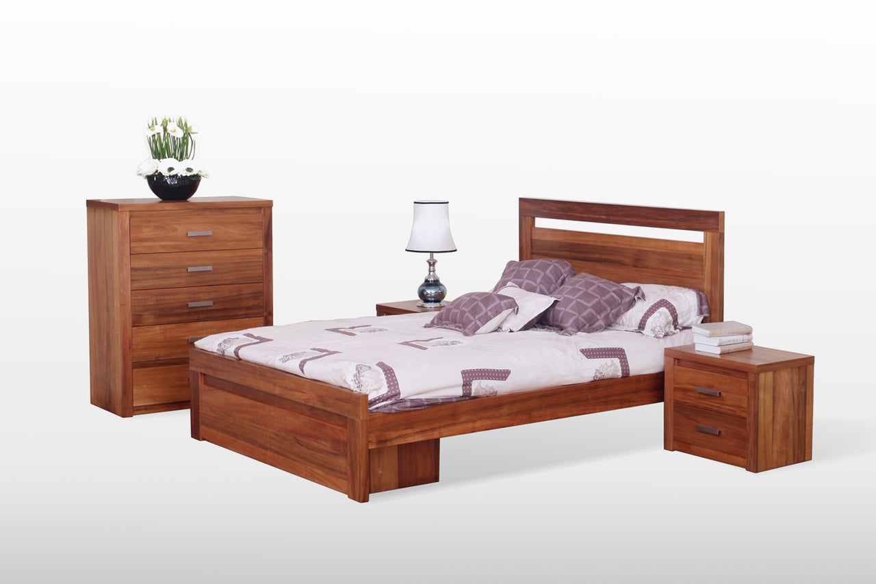 QUEEN VODKA (217) BED WITH UNDERBED STORAGE DRAWERS - NATURAL