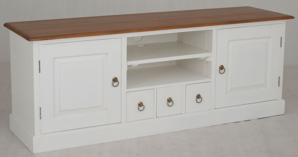 TASMANIA 2 DOOR 3 CD DRAWER ENTERTAINMENT UNIT (SB 203 PN) - 600(H) x 1600(W) - TWO TONE