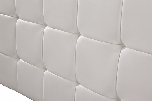   DOUBLE  DELUXE TUFTED LEATHERETTE BEDHEAD (ING-HB-18)  -  WHITE