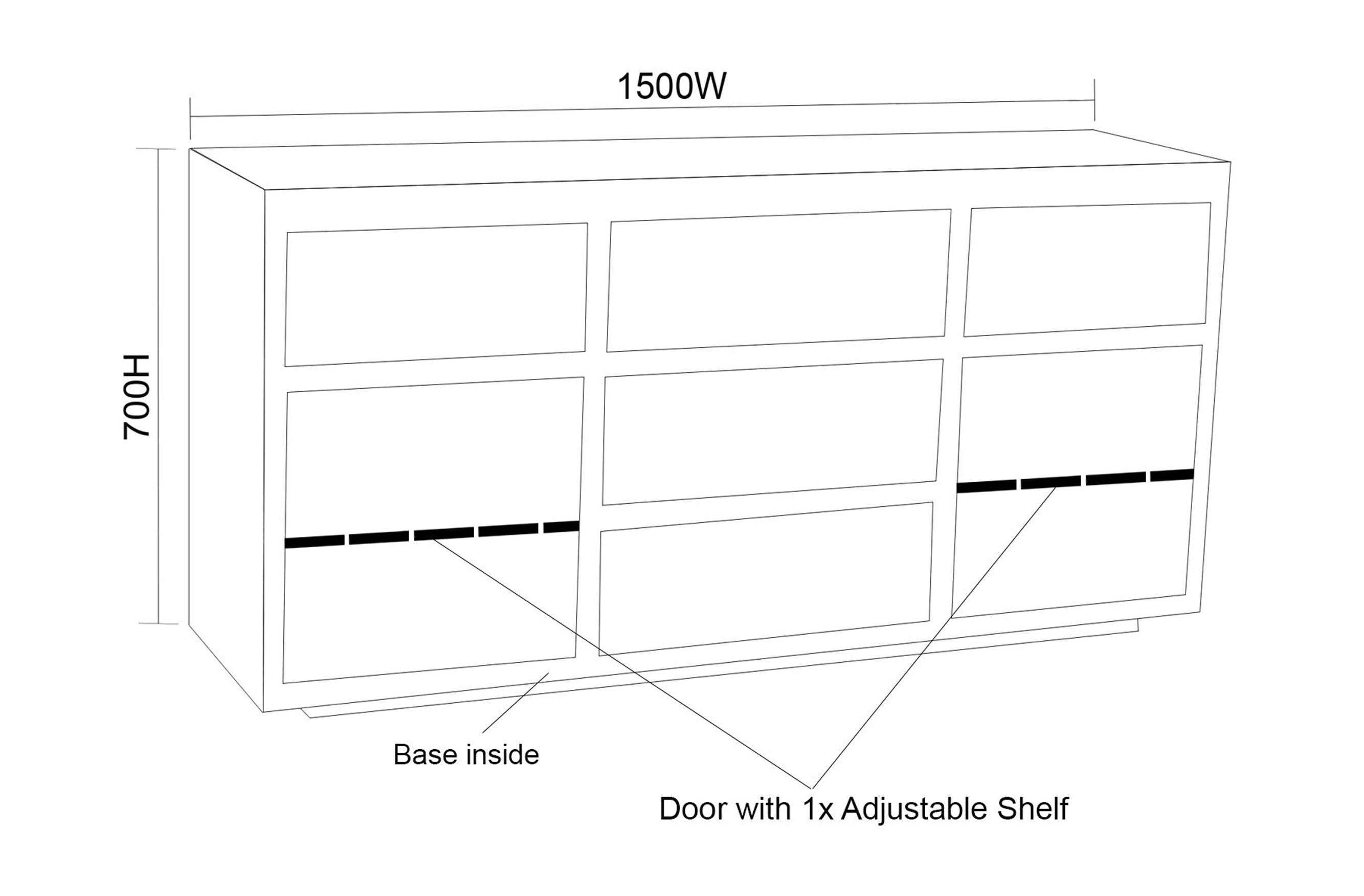 GOLDING 5 DRAWER 2 DOOR BUFFET - ASSORTED COLOURS