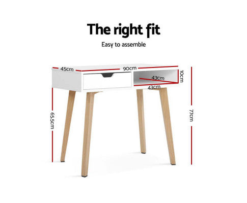 AVALON COMPUTER DESK WITH DRAWERS - 900(W) x 450(D) - WHITE