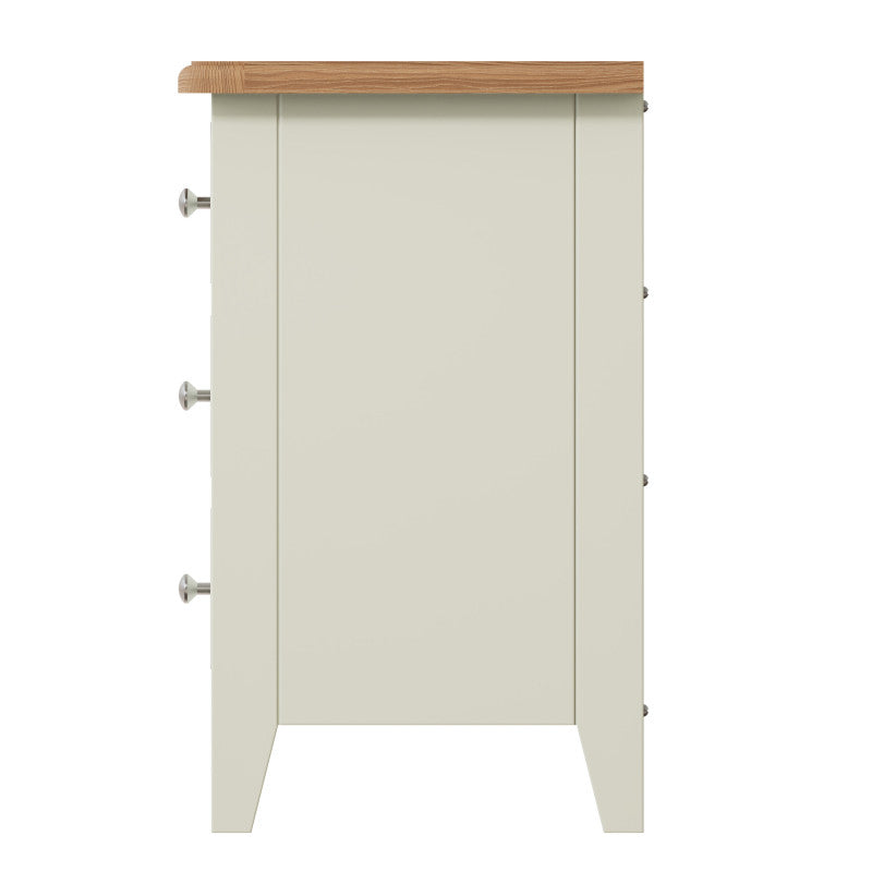 EMMETT (GA-LBSC-W) 3 DRAWER LARGE BEDSIDE TABLE - 580(H) x 420(W) x 350(D) - IVORY WHITE / LIGHT OAK (2 TONE)