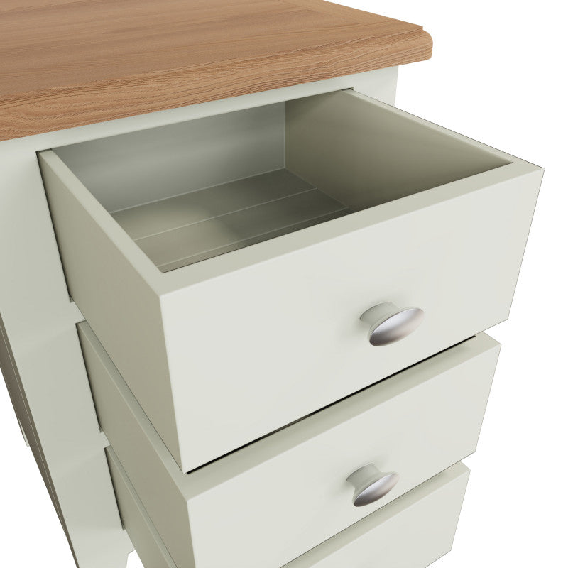 EMMETT (GA-LBSC-W) 3 DRAWER LARGE BEDSIDE TABLE - 580(H) x 420(W) x 350(D) - IVORY WHITE / LIGHT OAK (2 TONE)