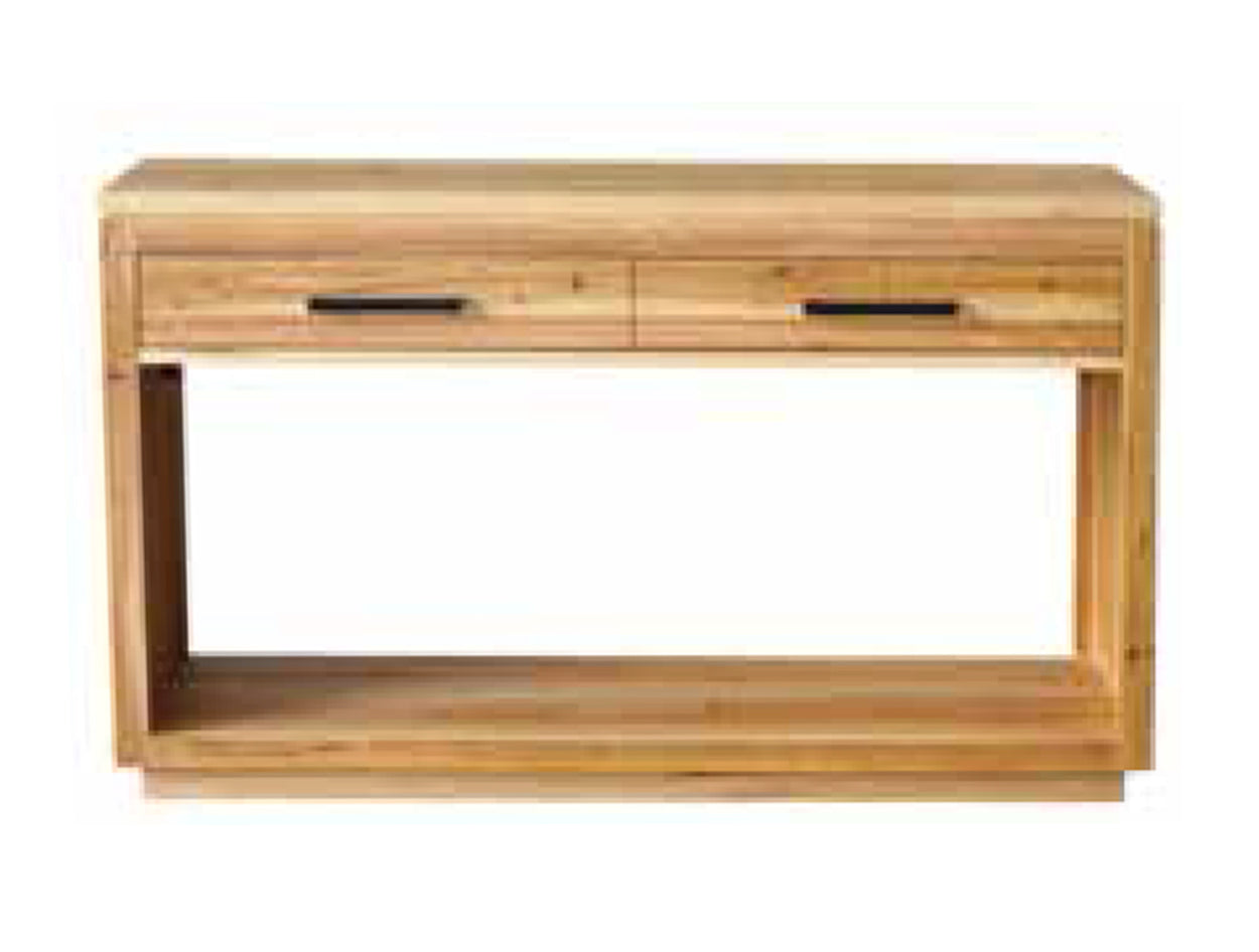 MELRILLE 2 DRAWER HALL TABLE - 780(H) x 1300(W) x 390(D) - WORMY CHESTNUT