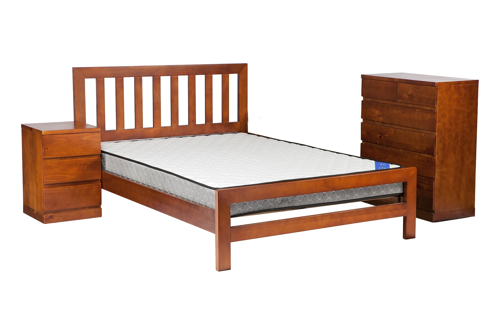 FLETCHER (AUSSIE MADE)  DOUBLE OR QUEEN 4 PIECE (TALLBOY) BEDROOM SUITE - ASSORTED COLOURS