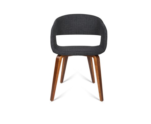 ABBIE SET OF 2 FABRIC UPHOLSTERED CHAIR  - CHARCOAL