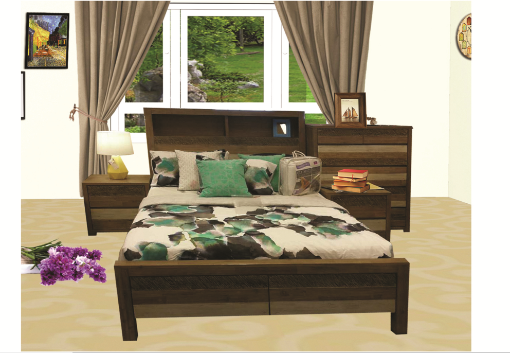 COASTAL  TASIE OAK BEDSIDE TABLE - COLOUR AS PICTURED