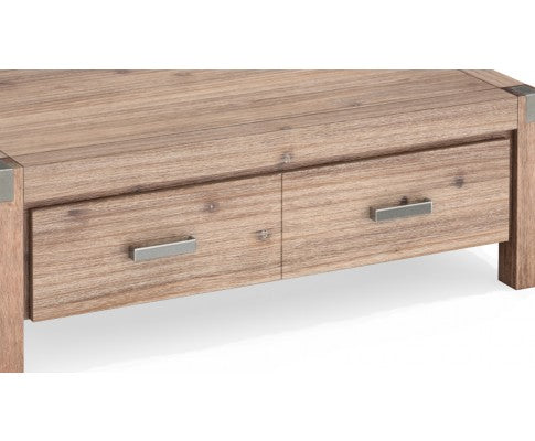 CANON 2 DRAWERS COFFEE TABLE - NATURAL FINISH 