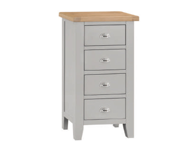 SPENCER (TT-4DC-G) 4 DRAWER CHEST - GREY / LIGHT OAK (2 TONE)