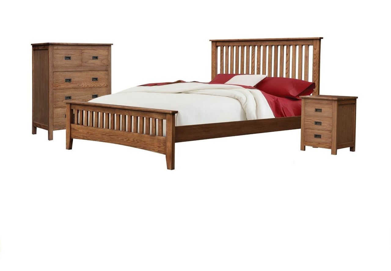  DANIEL (3719)  3 DRAWER BEDSIDE CHEST-CHESTNUT