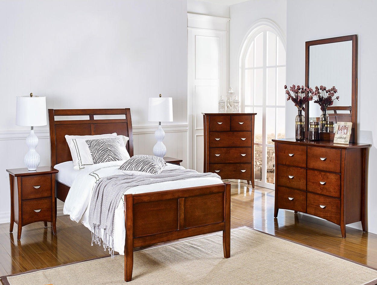 KING SINGLE LISERLI (5209) SEMI SLEIGH BED- AS PICTURED