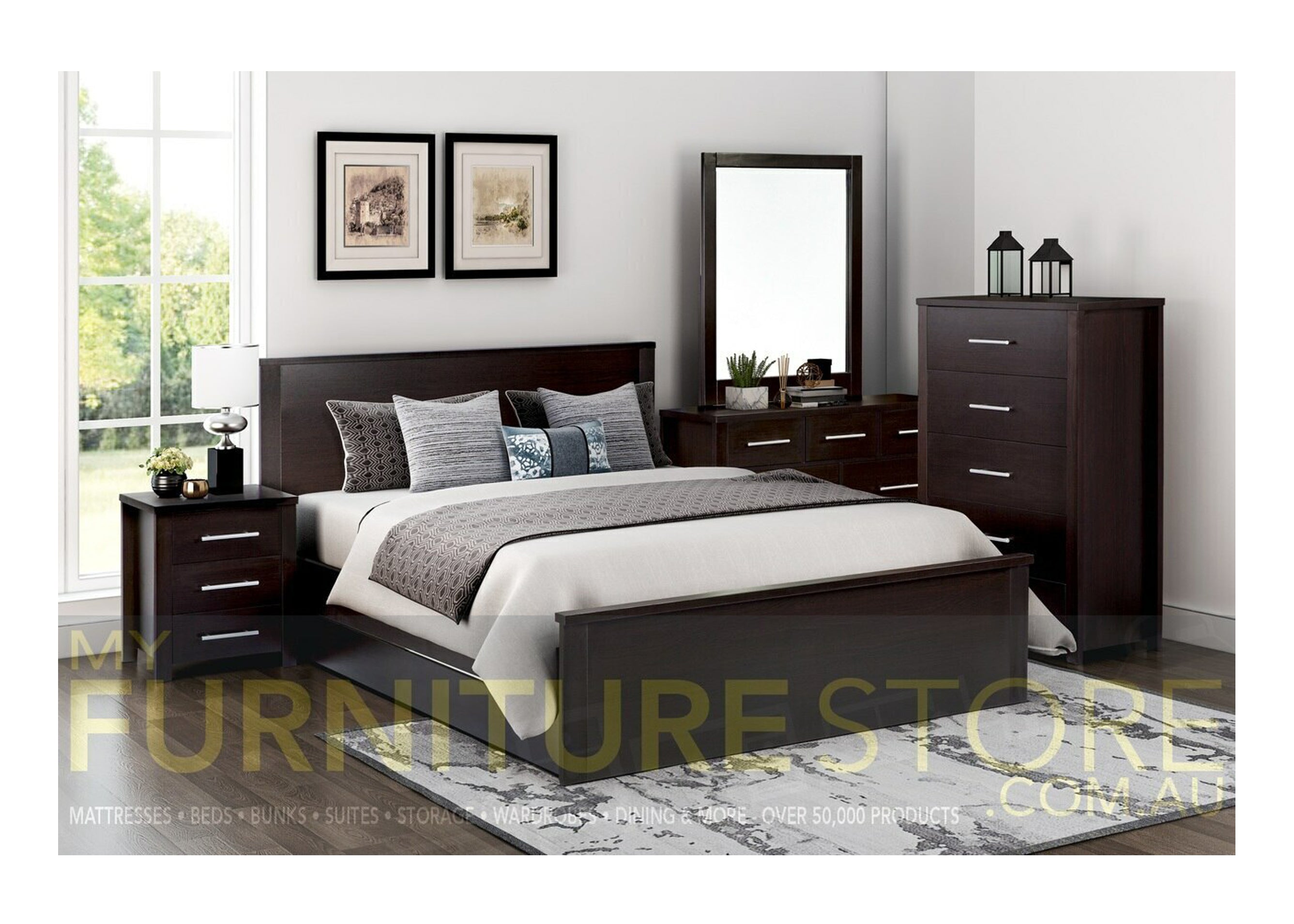 SINGLE AMAZING BED (MODEL:3-18-5) - LIGHT OAK , WHITE OR CHOCOLATE (PICTURED)