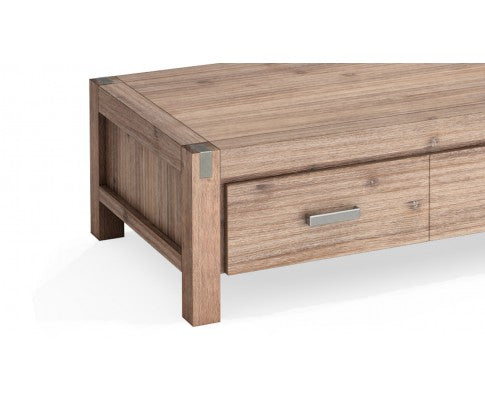 CANON 2 DRAWERS COFFEE TABLE - NATURAL FINISH 