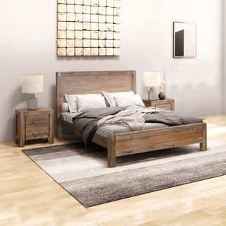 DOUBLE ENDLICHERI BED FRAME - OAK OR CHOCOLATE