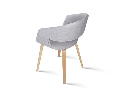  ABBIE SET OF 2 FABRIC UPHOLSTERED CHAIR  - LIGHT GREY
