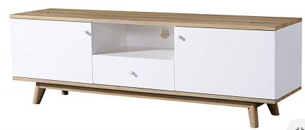 OSLO ENTERTAINMENT UNIT TIMBER GRAIN VENEER 450(H) x 1500(W) - WHITE