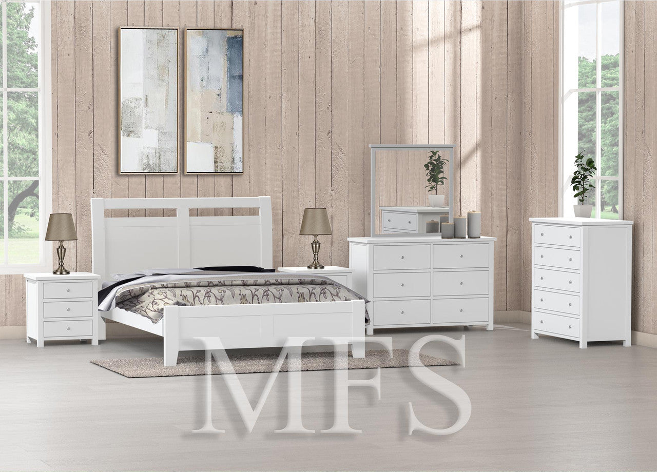 KING SINGLE BELLEVILLE (CUSTOM MADE) SEMI SLEIGH BED - LIGHT WALNUT - 1 ONLY ONLINE SPECIAL - READY TO GO