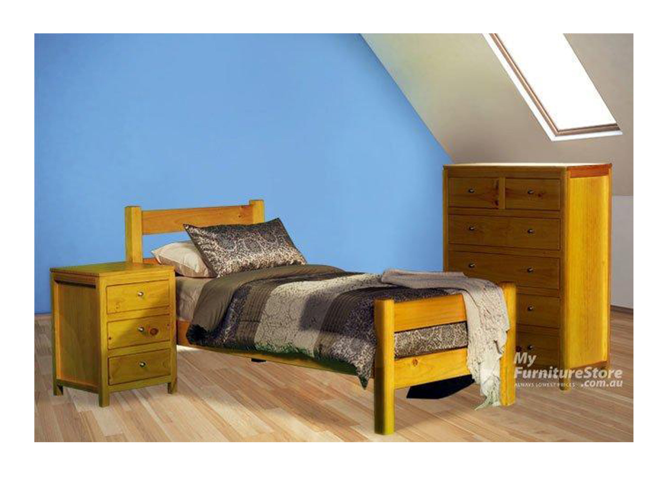 SINGLE CHUNKY (AUSSIE MADE) RAILED BED - ASSORTED COLOURS