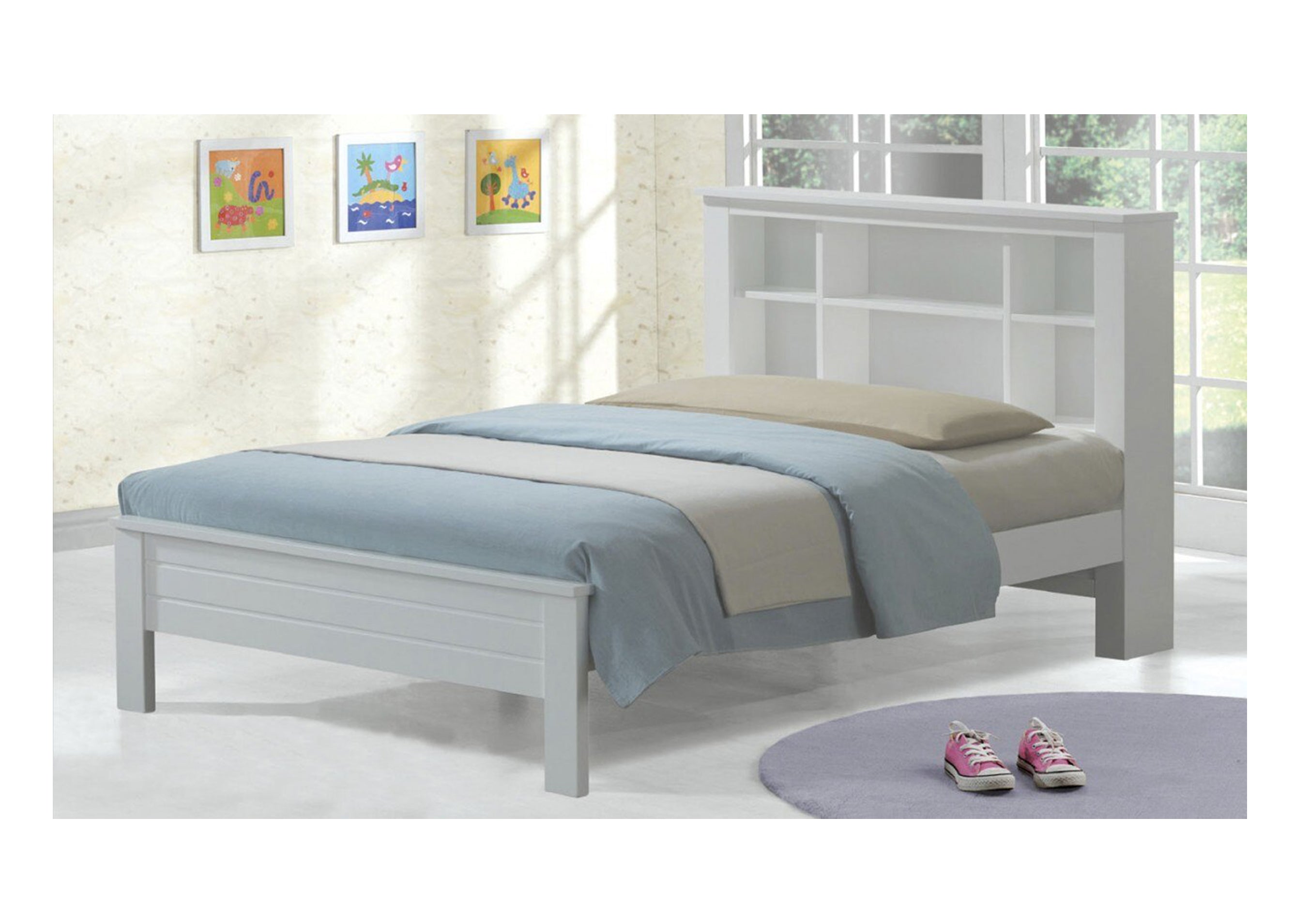 SINGLE (AUSSIE MADE) EDMONTON BOOKEND BED (WS-083) - ASSORTED COLOURS