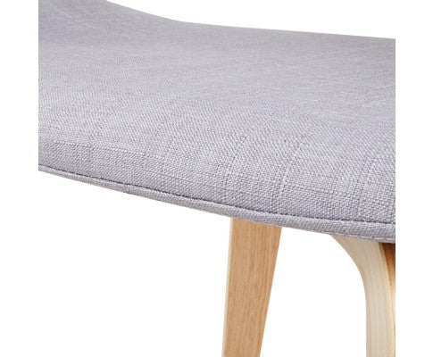  ABBIE SET OF 2 FABRIC UPHOLSTERED CHAIR  - LIGHT GREY