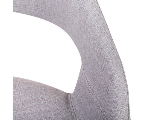  ABBIE SET OF 2 FABRIC UPHOLSTERED CHAIR  - LIGHT GREY
