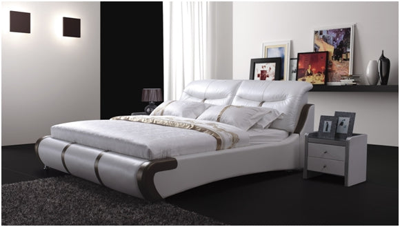 JULIAN-GRAY QUEEN 3 PIECE BEDSIDE BEDROOM SUITE WITH (#1 BEDSIDES) - LEATHERETTE - ASSORTED COLOURS