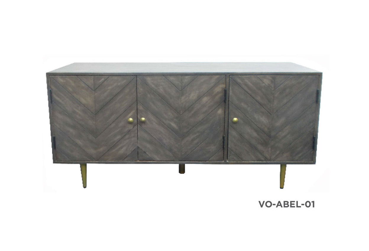 ABELA SIDEBOARD/BUFFET WITH 3 DOORS - BROWN / GOLD