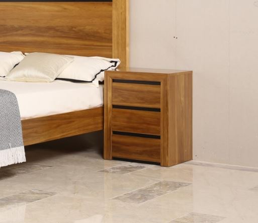 MALTA BEDSIDE TABLE WITH 3 DRAWERS - (MODEL-1-12-1-2-1-13-1) - NATURAL 