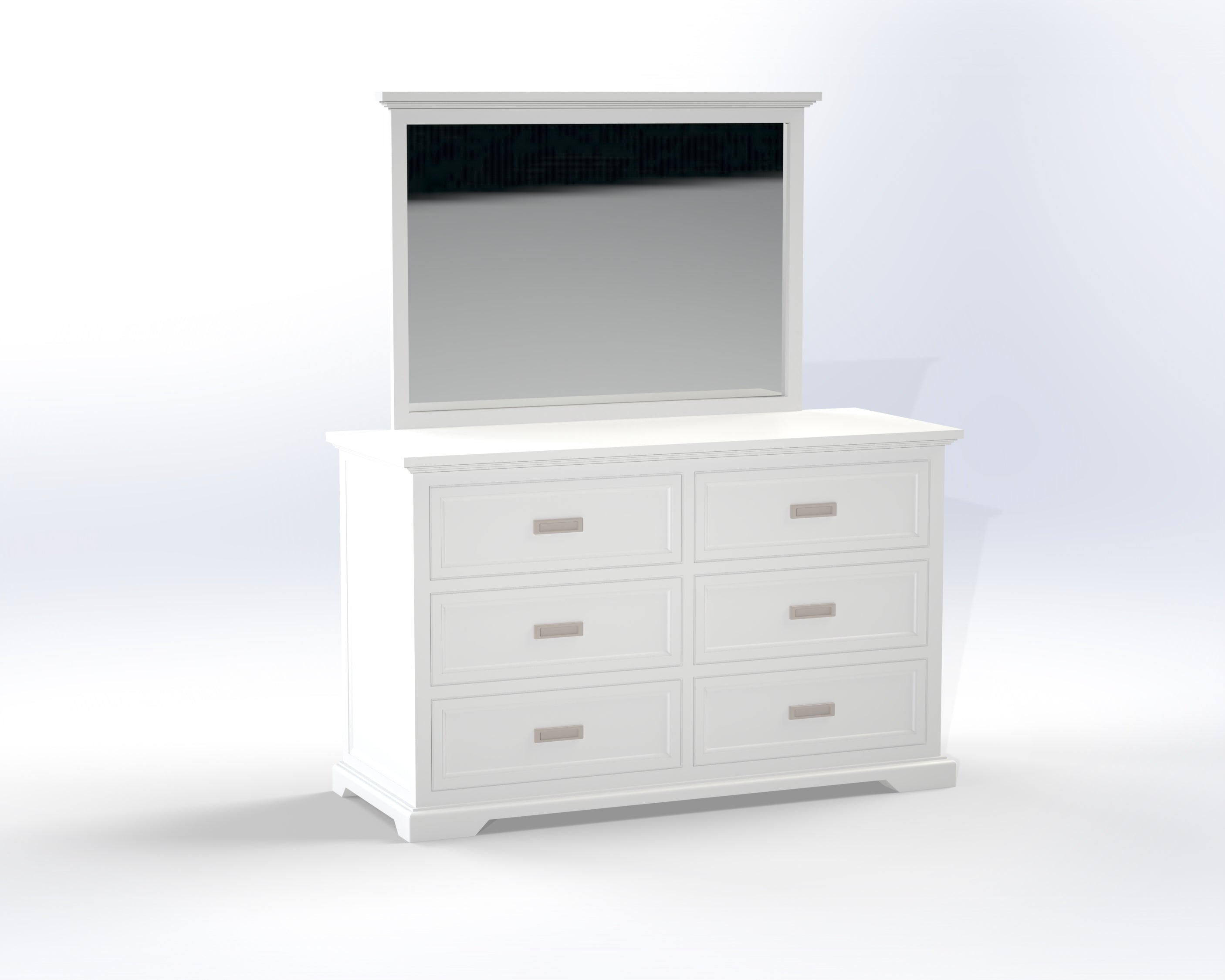 HAMPTON (CUSTOM MADE) 6 DRAWER DRESSING TABLE WITH MIRROR - 1800(H) x 1200(W) - ASSORTED COLOURS