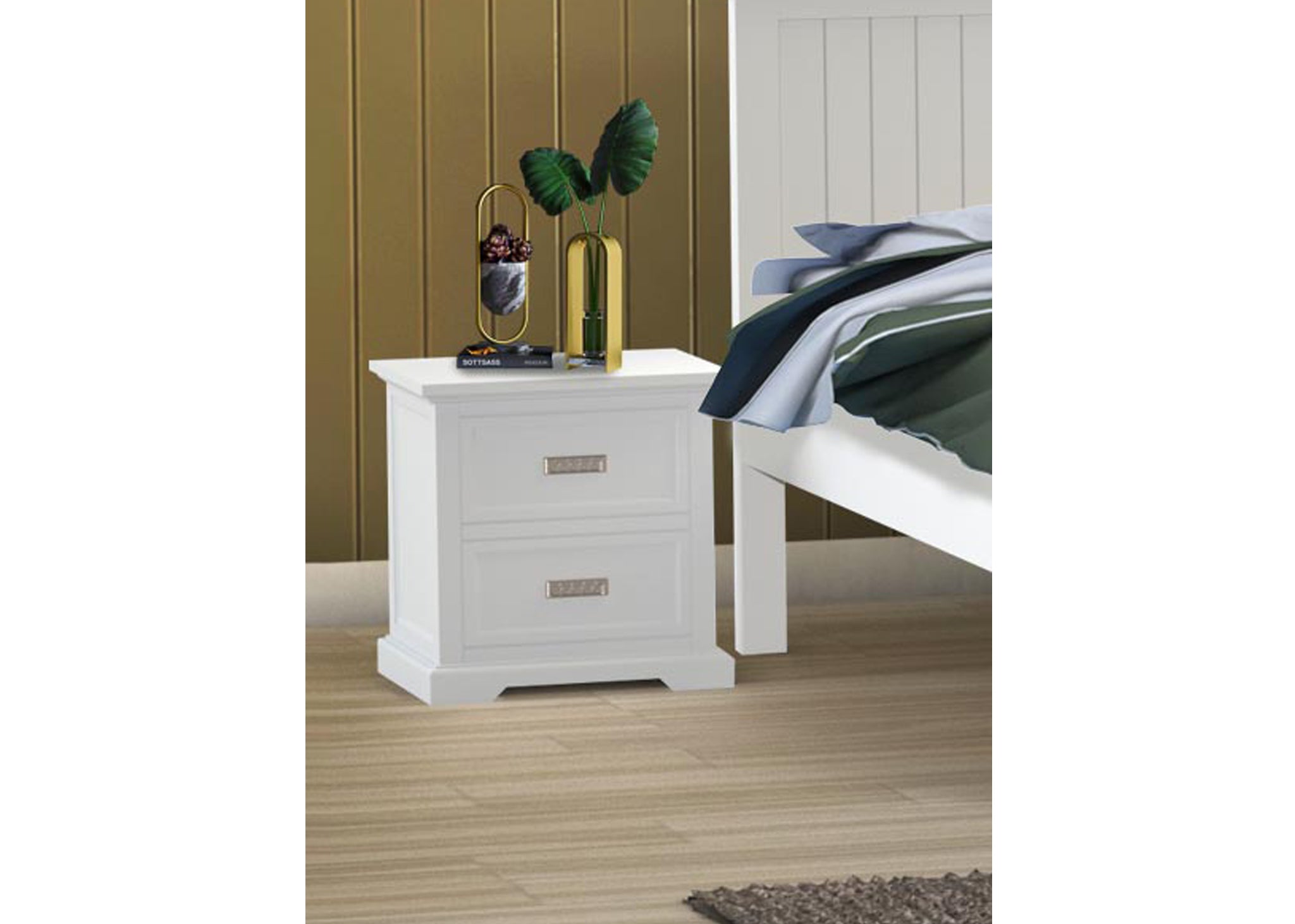 DOUBLE OR QUEEN HAMPTON (CUSTOM MADE) 4 PIECE (TALLBOY) BEDROOM SUITE - ASSORTED COLOURS