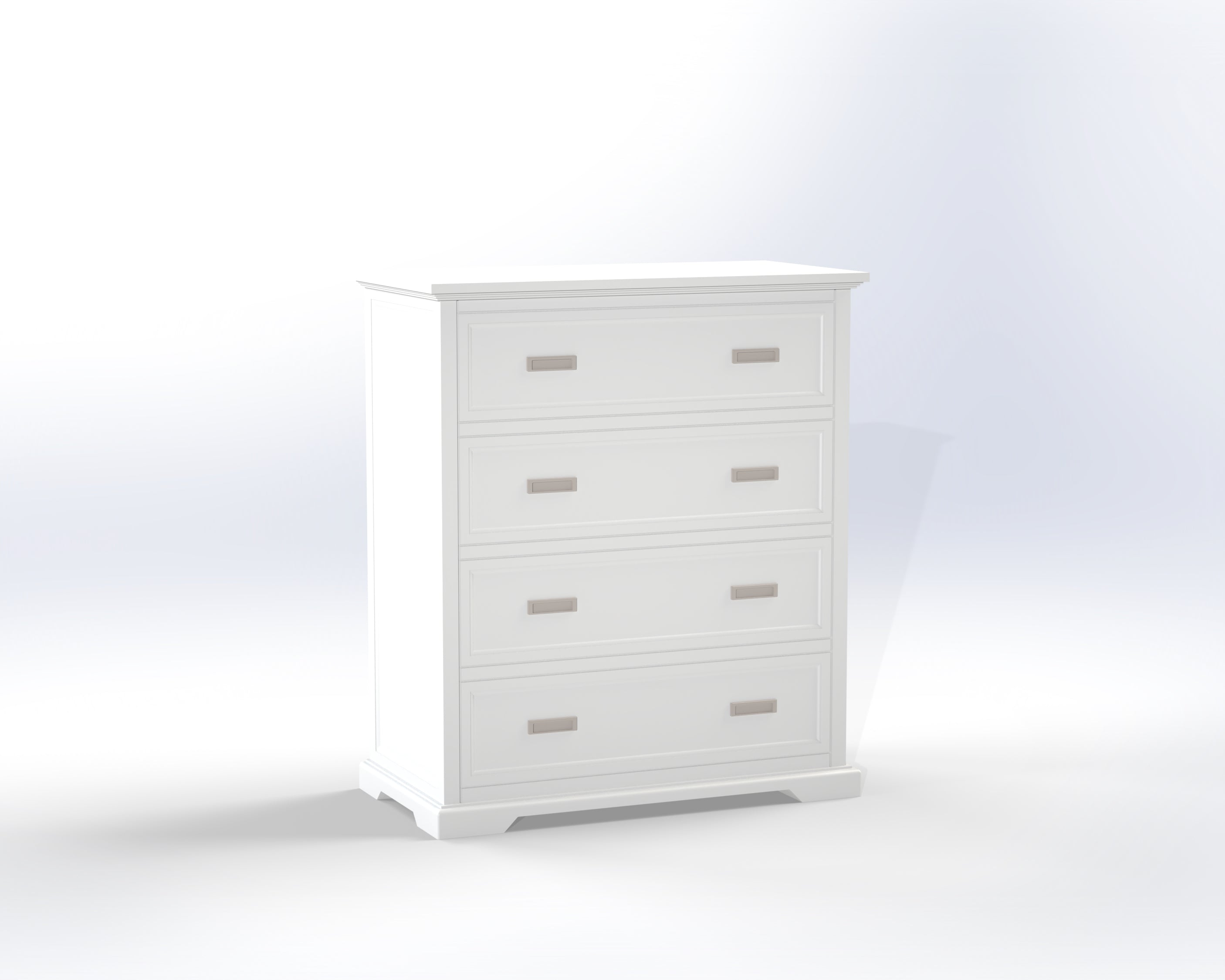 DOUBLE OR QUEEN HAMPTON (CUSTOM MADE) 4 PIECE (TALLBOY) BEDROOM SUITE - ASSORTED COLOURS