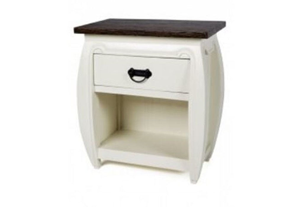 AMISA (DET292) CURVED BEDSIDE  TABLE - 2 TONE