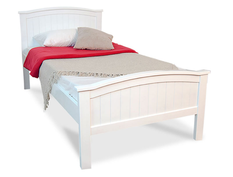 SINGLE STELLA PANEL BED - WHITE