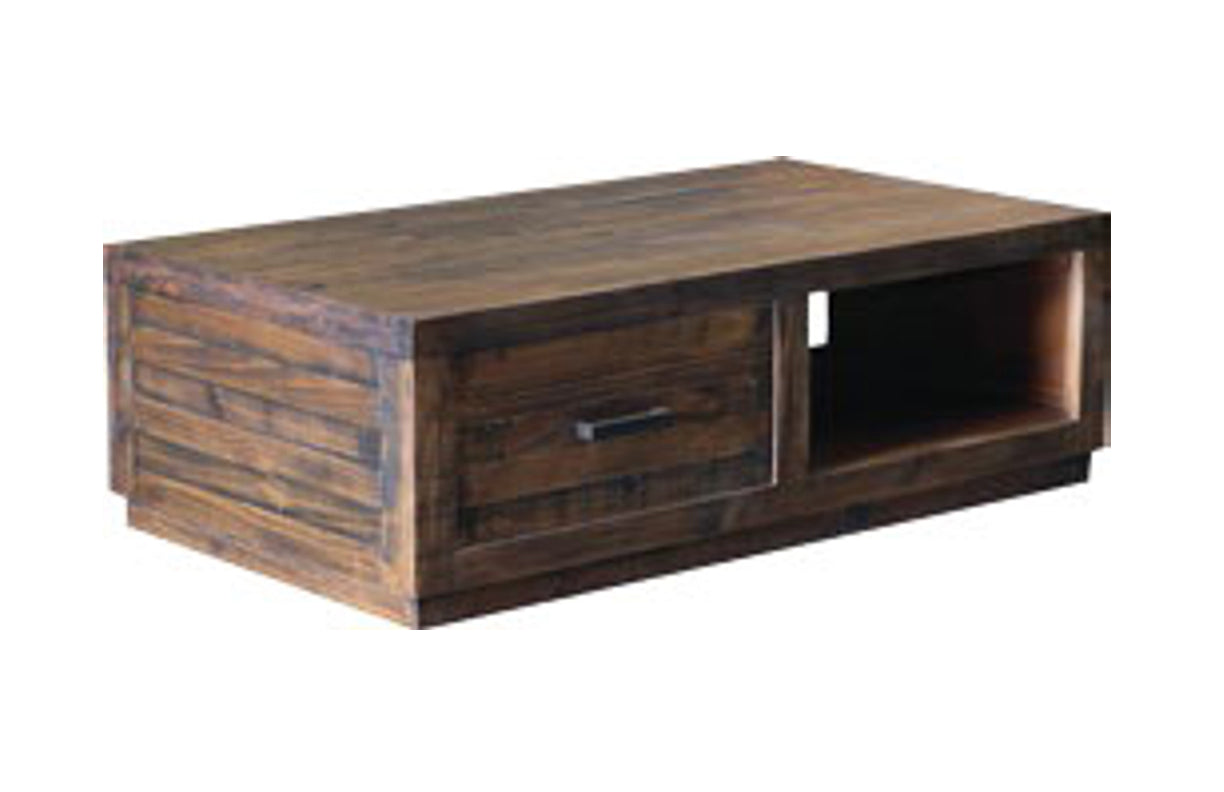 AUCKLAND  COFFEE TABLE WITH 2 DRAWERS (3327) -   1270(W) X 450(D) - SMOKEY GUM