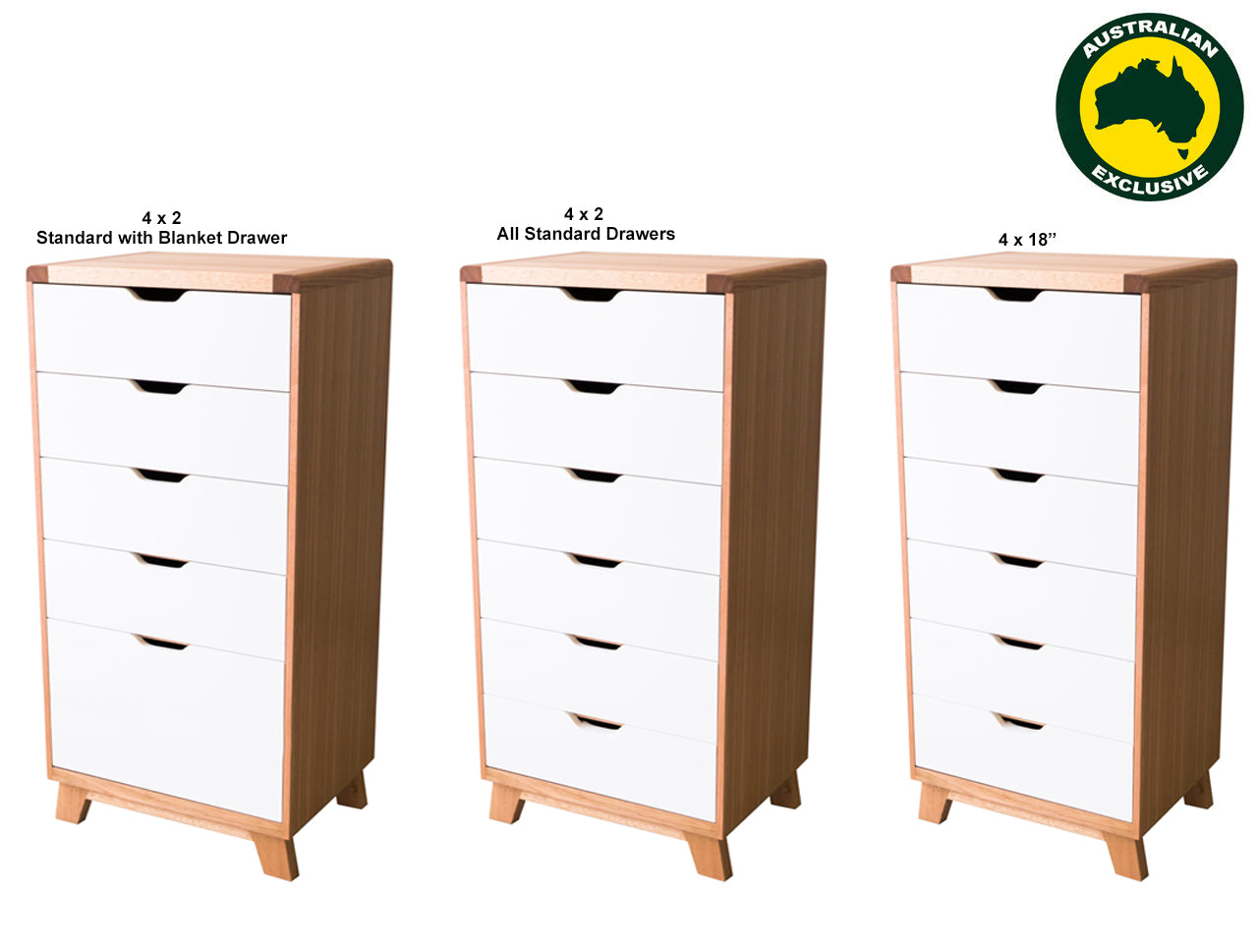 AVALON (AUSSIE MADE) NARROWBOY COLLECTION - ASSORTED STAINED / PAINTED COLOURS - STARTING FROM $899