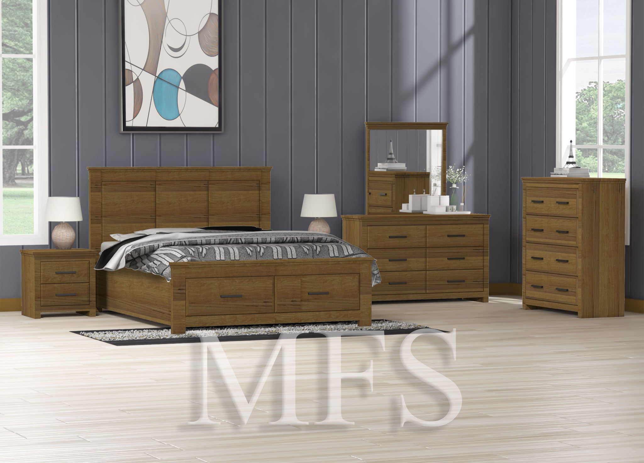 KING SINGLE  KARANCHO (CUSTOM MADE) BED - ASSORTED STAINED COLOURS