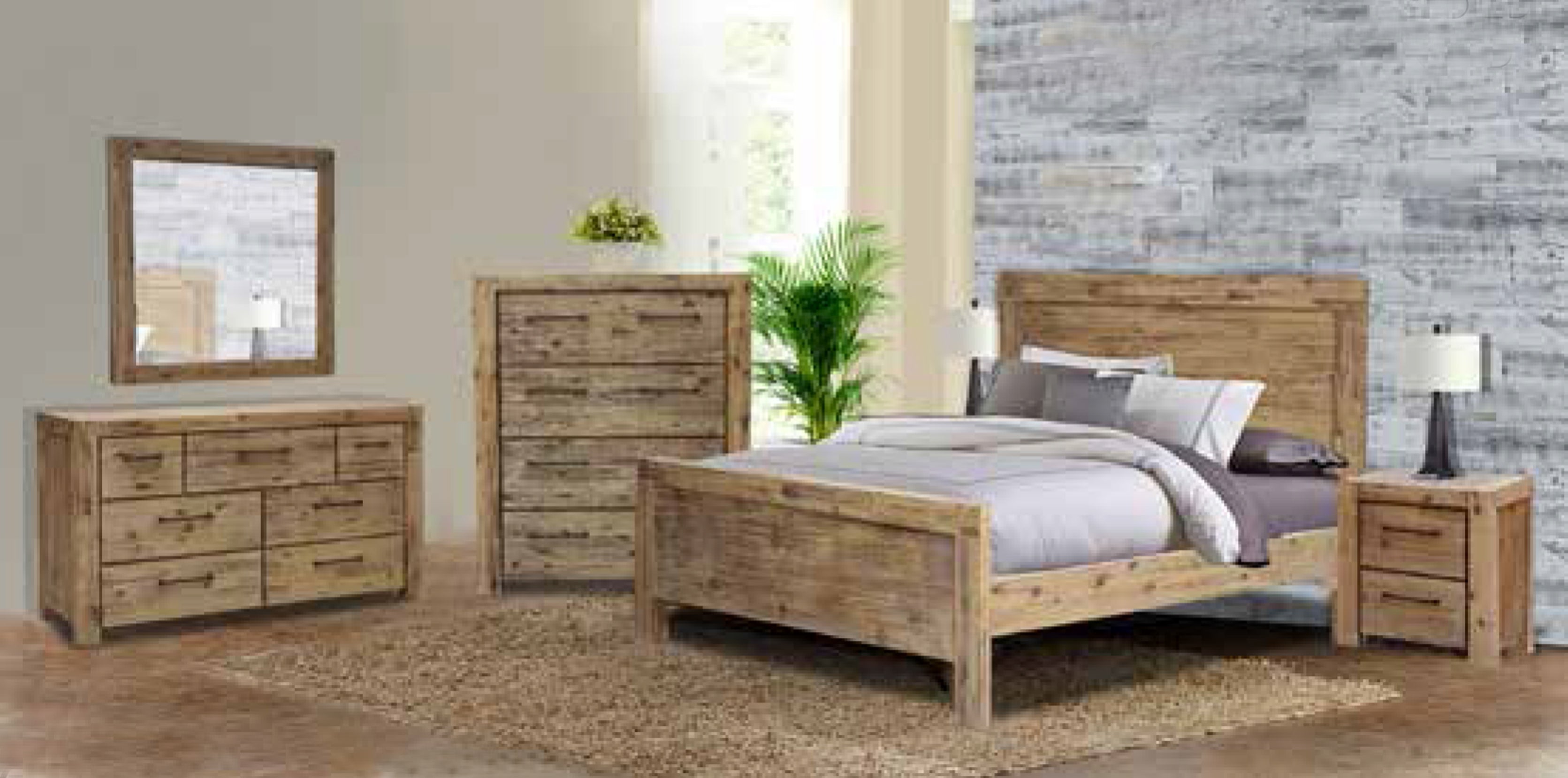 WINSLOW ACACIA 5 DRAWERS TALLBOY - AS PICTURED