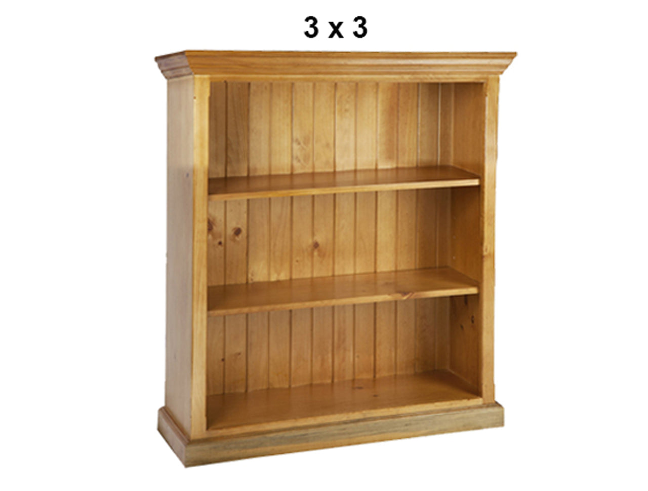 ANTALYA (AUSSIE MADE) TRIPLE TOP STANDARD LOWLINE BOOKCASE COLLECTION - ASSORTED STAINED COLOURS - STARTING FROM $399